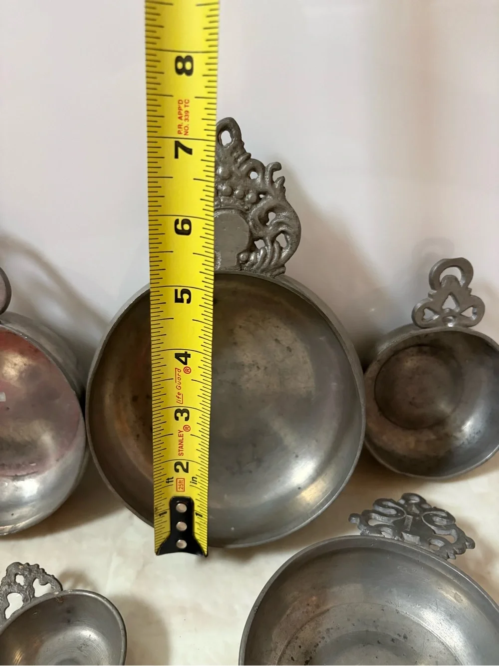 Vintage Pewter Serving Porringers Set